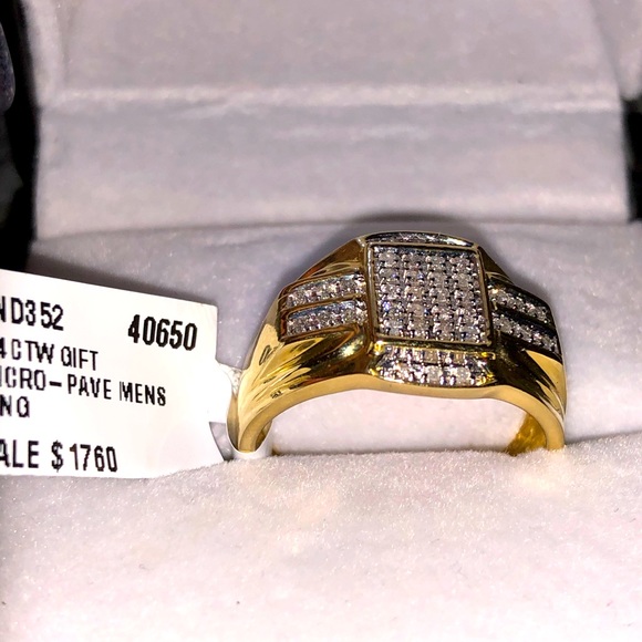 10k solid gold real diamond men ring NOT PLATED no fake stones FREE APPRAISAL! - Picture 1 of 6